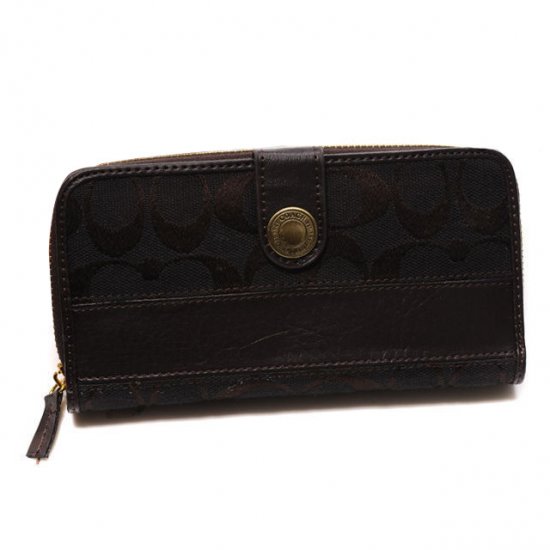 Coach In Signature Large Coffee Wallets CJM | Women - Click Image to Close